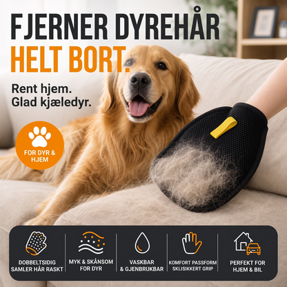 📢📢KJØP 1 FÅ 1 GRATIS !! ⏰ Hansker for Fjerning av Kjæledyrhår – Dobbelt-sidige silikonbørster, Ergonomisk sklisikker passform og Vaskbar/gjenbrukbar – Fjern hår fra sofaer, klær og tepper på sekunder 🧤