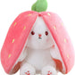 🎅Julesalg 49% AV🍓Strawberry Bunny forvandlet til liten kanin🎀 fruktdukke plysj leketøy🐰